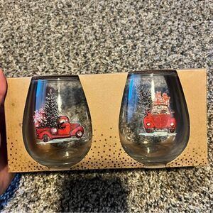 NEW Set of two Stemless Wine Glasses NIB